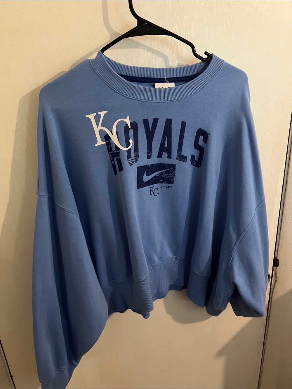 Nike Light Blue KC Royals Crewneck Sweatshirt with Navy Logo